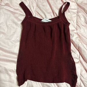 Elegant Burgundy Knit Tank